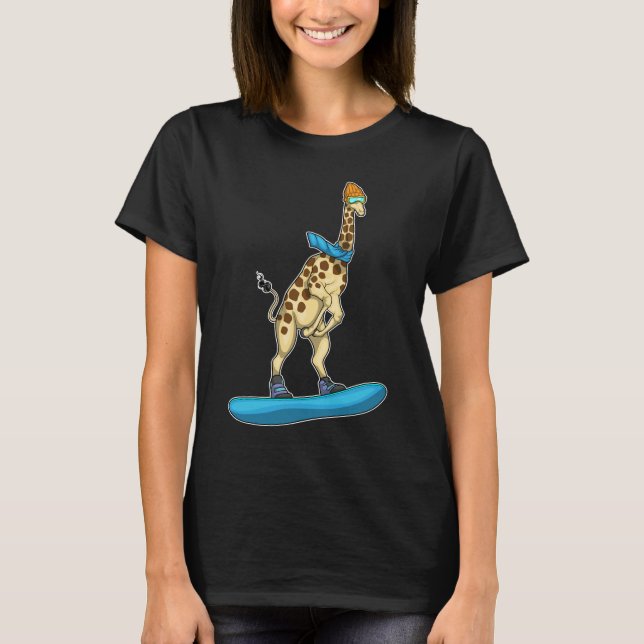 Camiseta Deportes de invierno Giraffe Snowboard (Anverso)