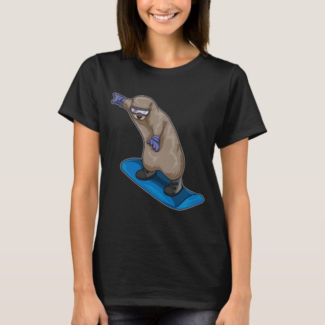Camiseta Deportes de invierno Otter Snowboard (Anverso)