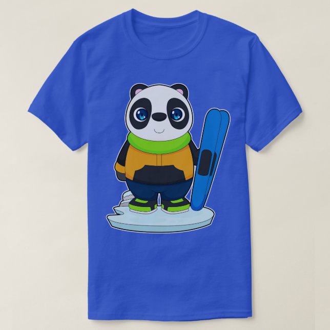 Camiseta Deportes de invierno Panda Skier Ski (Diseño del anverso)