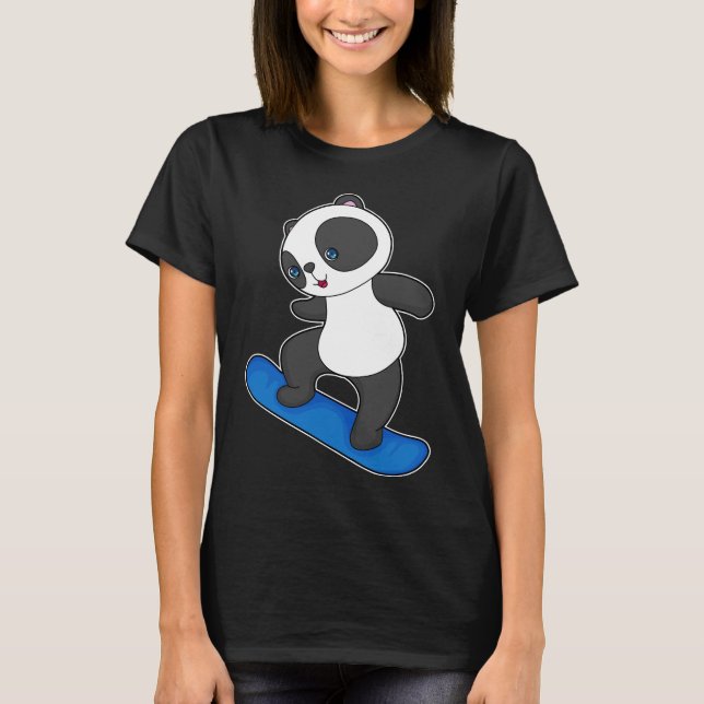 Camiseta Deportes de invierno Panda Snowboard (Anverso)