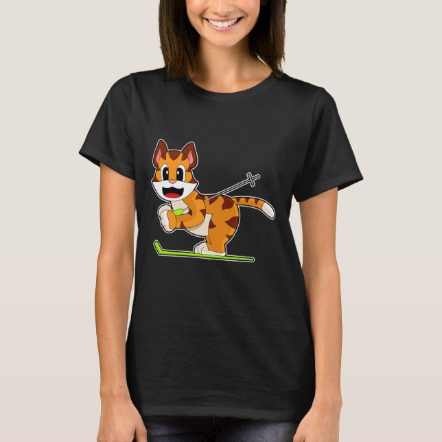 Camiseta Deportes de invierno para esquiar tigre (Anverso)