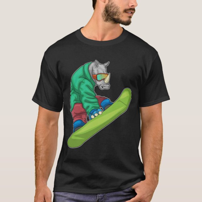 Camiseta Deportes de invierno Rhino Snowboard (Anverso)