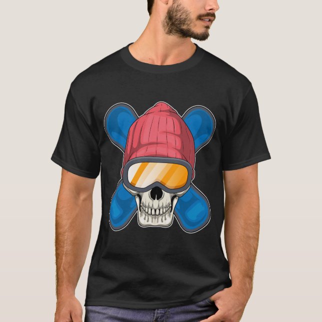 Camiseta Deportes de invierno Skull Snowboard (Anverso)