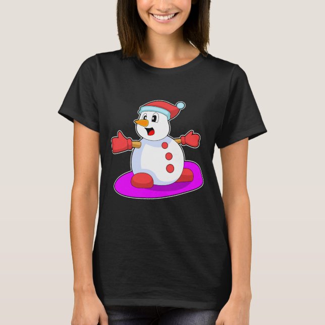 Camiseta Deportes de invierno Snowman Snowboard (Anverso)