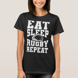 Camiseta Deportes de Rugby Comen Rugby de Sueño Repetido Ju