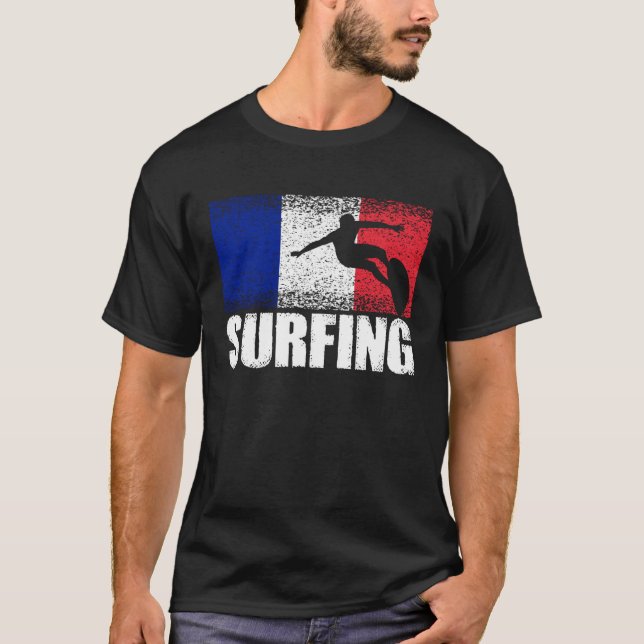 Camiseta Deportes de surf Bandera de Francia Surfistas fran (Anverso)