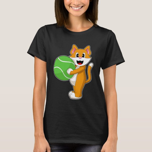 Camiseta Deportes de tenis de gato (Anverso)