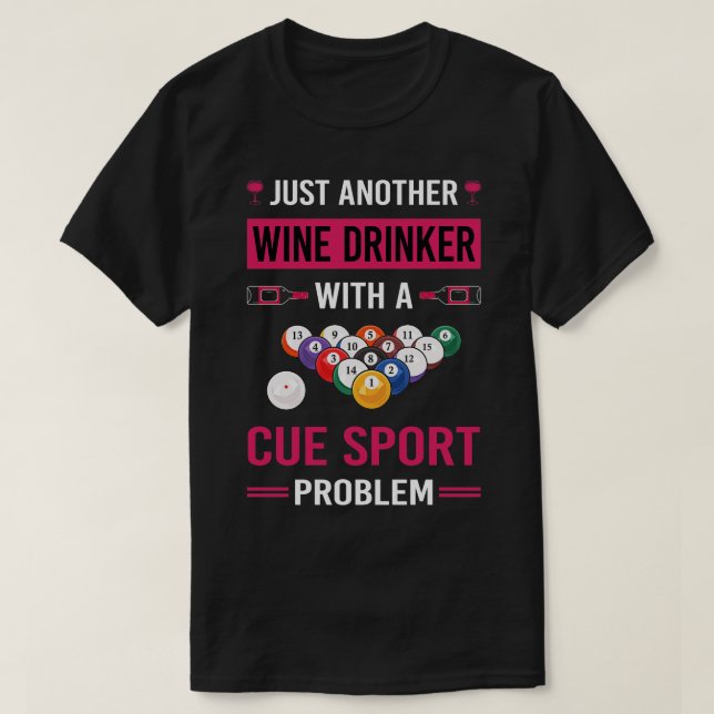Camiseta Deportes de Wine Drinker Cue (Diseño del anverso)