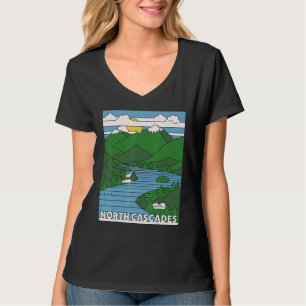 Camiseta Deportes diurnos Retro North Cascades Parque Nacio