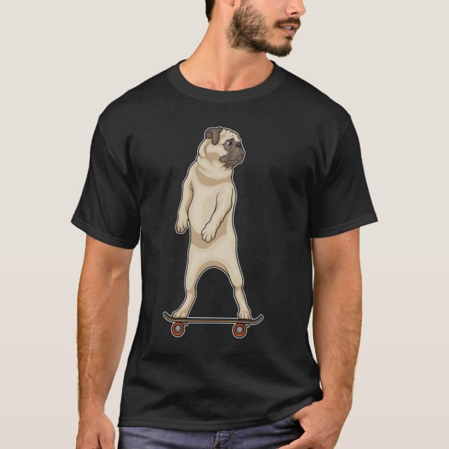 Camiseta Deportes en patineta Pug Skateboard (Anverso)