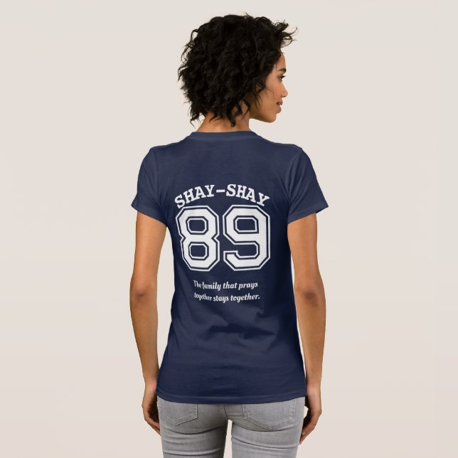 Camiseta Deportes familiares numerados/Nombre Equipo Tipo J (Reverso completo)