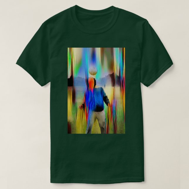 Camiseta deportista adulto feliz golpeando la pelota con la (Diseño del anverso)