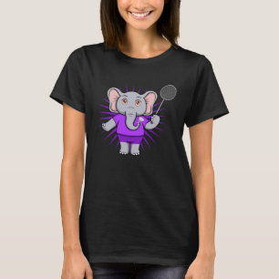 Camiseta Deportista de bádminton de elefante lindo hobby ir