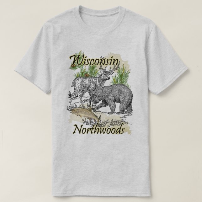Camiseta Deportista de Wisconsin Northwoods (Diseño del anverso)
