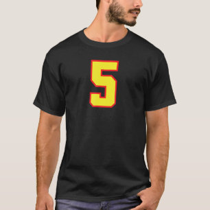 Camiseta Deportista Deportivo Número 5 Atleta Yellow Red Va