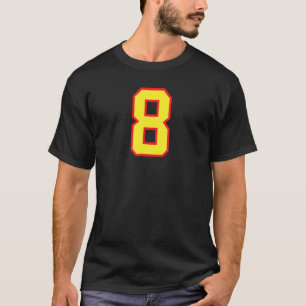 Camiseta Deportista Deportivo Número 8 Atleta Yellow Red Va