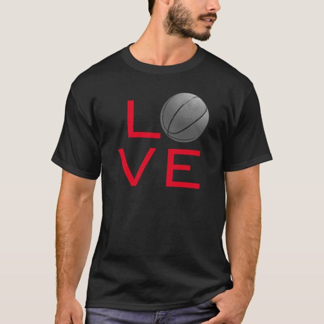 Camiseta deportiva de baloncesto de amor rojo negr (Anverso)