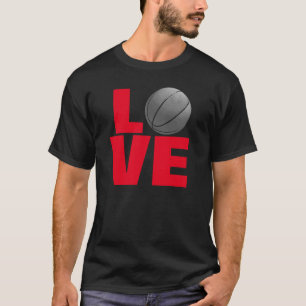 Camiseta deportiva de baloncesto de amor rojo negr