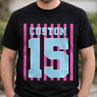 Camiseta deportiva de nombre y número de equipo pe