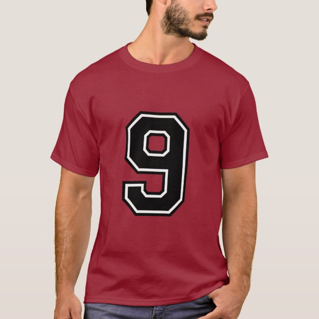 Camiseta deportiva personalizada número 9 | Cumple (Anverso)