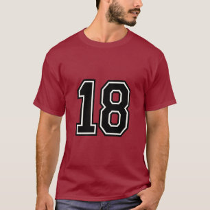 Camiseta deportiva universitaria número 18 18 cu