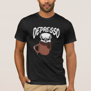 Camiseta Depresión del cráneo de Espresso Esqueleto Café