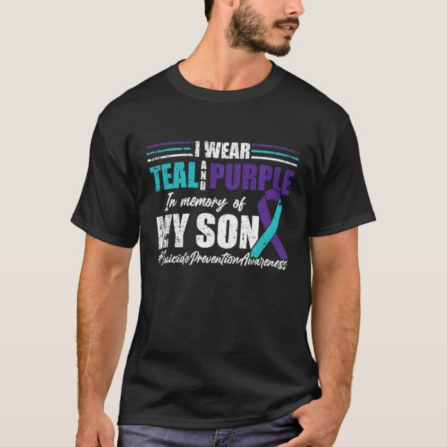 Camiseta Depresión suicida Púrpura Verde azulada Para La Pr (Anverso)