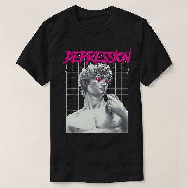 Camiseta Depression Greek Statue Grunge Aesthetic Emo Vapor (Diseño del anverso)