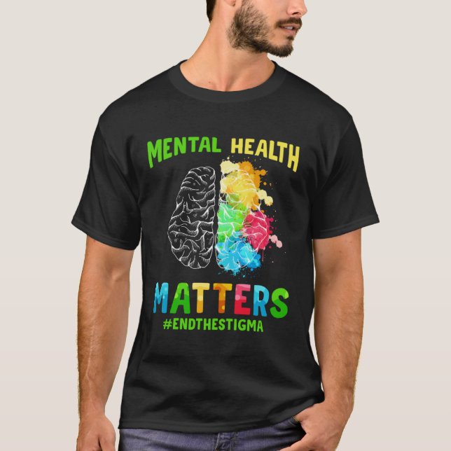 Camiseta Depression Mental Health Awareness End The Stigma  (Anverso)