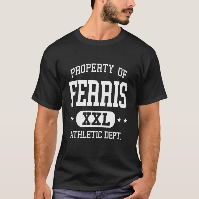 Camiseta Depto. 1 de propiedad atlética Ferris Retro (Anverso)