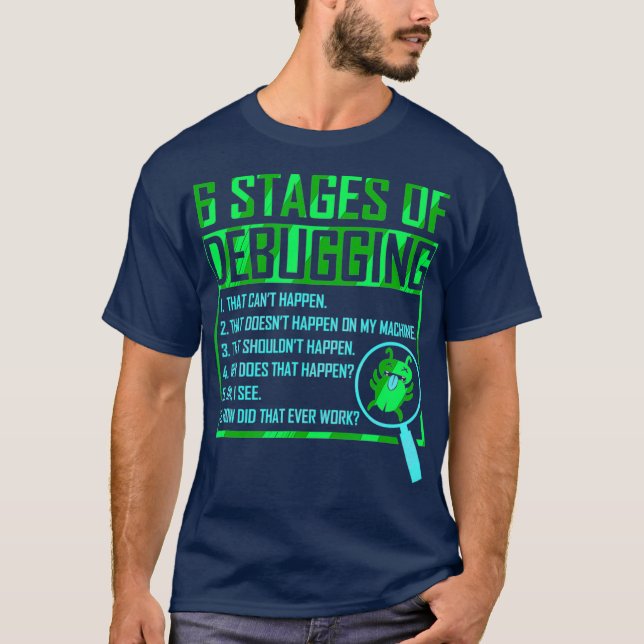 Camiseta Depuración divertida de software para equipo desar (Anverso)