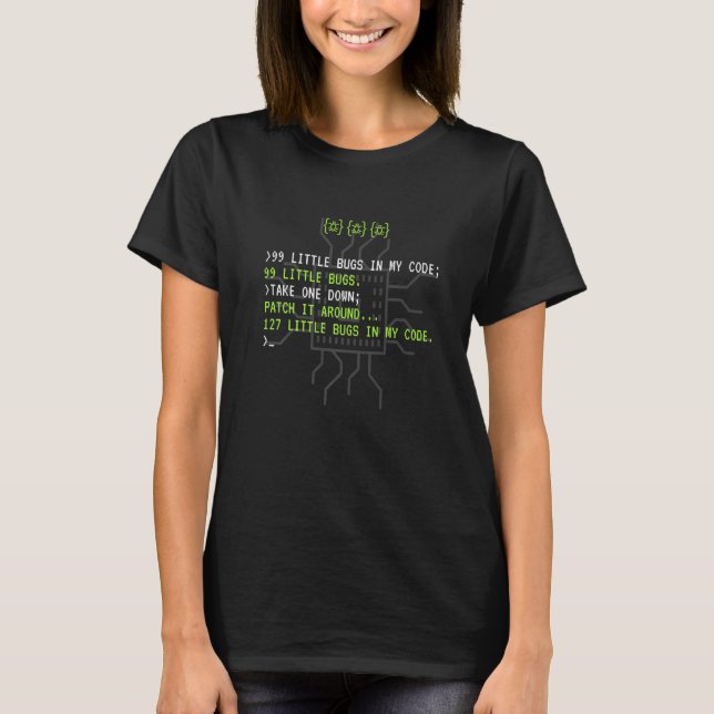 Camiseta Depurador de código de programación Hacker Compute (Anverso)