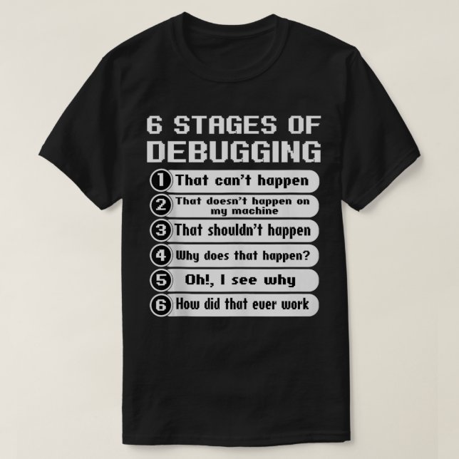 Camiseta Depurar código de fallos programador de informátic (Diseño del anverso)