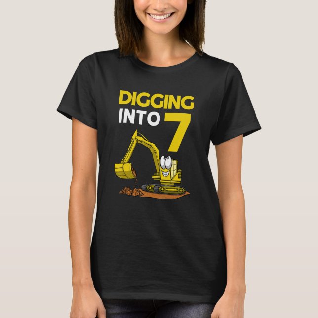 Camiseta Depurar en 7 cumpleaños de excavadora (Anverso)