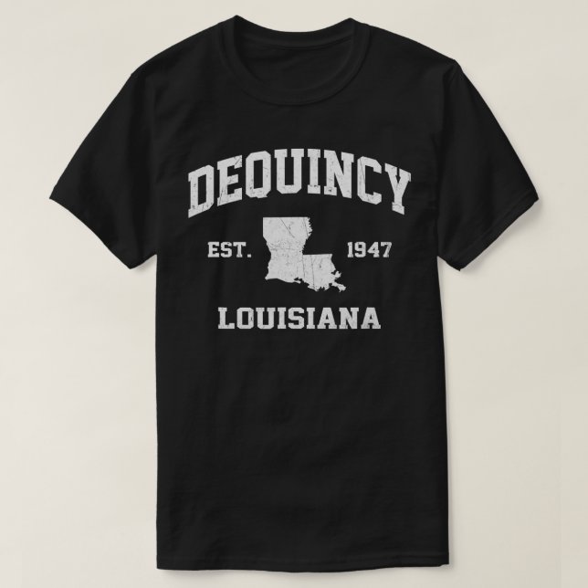 Camiseta DeQuincy Louisiana La vintage estilo atlético del  (Diseño del anverso)