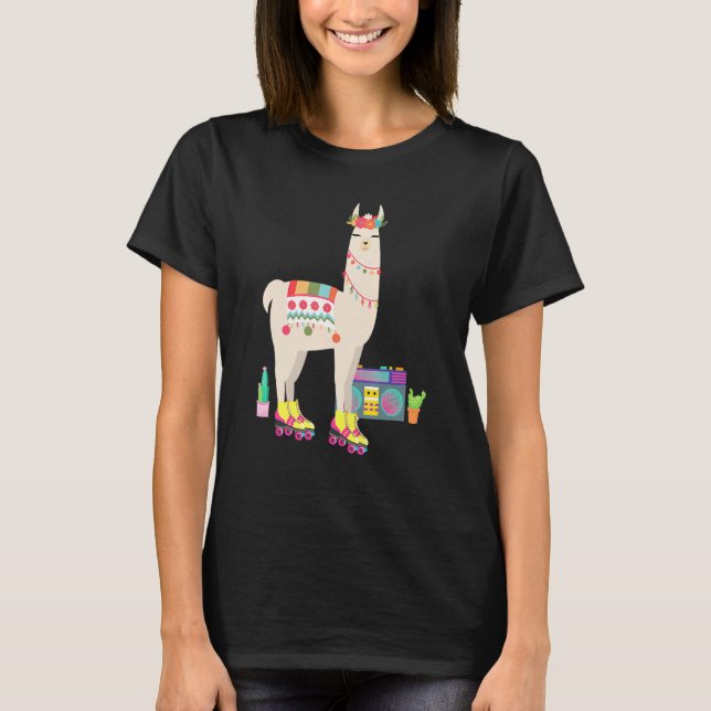 Camiseta Derby 70s 80s de Retro Llama Roller Skate (Anverso)
