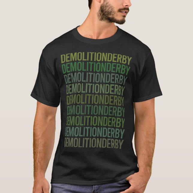 Camiseta Derby de demolición de texto verde (Anverso)