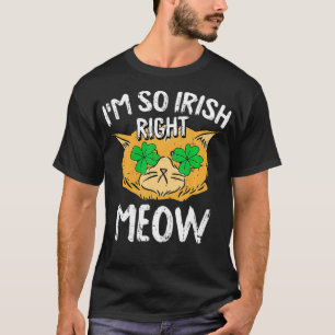 Camiseta Derecha Meow St Patricks Day Funny Cat Shamrock Ir