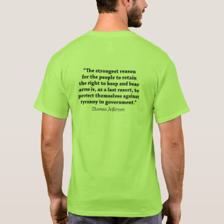 Camiseta Derecho a poseer armas - cita de Thomas Jefferson