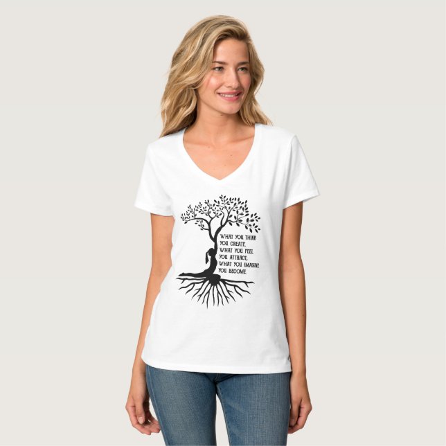Camiseta Derecho De Atracción Meditación Espiritual Buda (Anverso completo)
