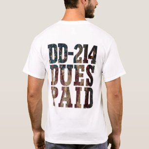 Camiseta Derechos DD-214 Pagados DD-214 Veterano Militar de