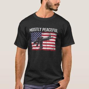 Camiseta Derechos de armas mayormente pacíficos Ar 15 bande