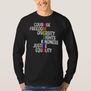 Camiseta Derechos de Diversidad de Libertad de Coraje Lgbtq