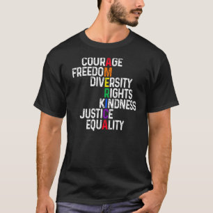 Camiseta Derechos de Diversidad de Libertad de Coraje Lgbtq