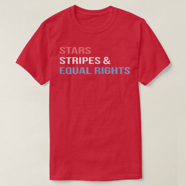 Camiseta Derechos De La Mujer: Estrellas Y Derechos Igualit (Diseño del anverso)