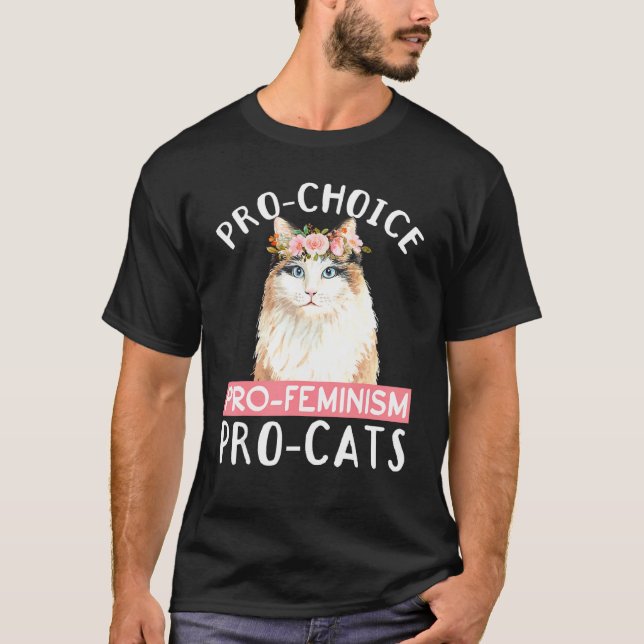 Camiseta Derechos de las mujeres en el feminismo del gato p (Anverso)