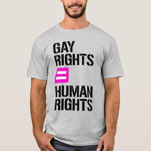 CAMISETA DERECHOS DE LOS GAYS = DERECHOS HUMANOS (Anverso)