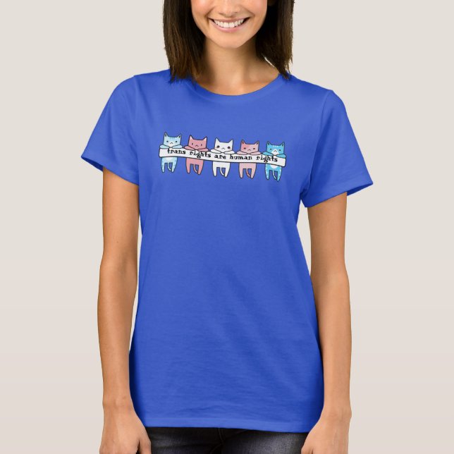 Camiseta Derechos humanos para transexuales gatos con bande (Anverso)