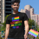 Camiseta Derechos LGBTQ Arcoiris Bandera Estadounidense Org<br><div class="desc">Derechos LGBTQ Orgullo arcoiris Diseño de bandera estadounidense que dice Libertad y Justicia para Todos. La comunidad LGBTQ merece igualdad. Defender nuestra constitución y exigir igualdad de derechos para cada persona que se identifique como gay, bisexual, pansexual, queer y transgénero. Sé un aliado y apoya a tus amigos con activismo...</div>