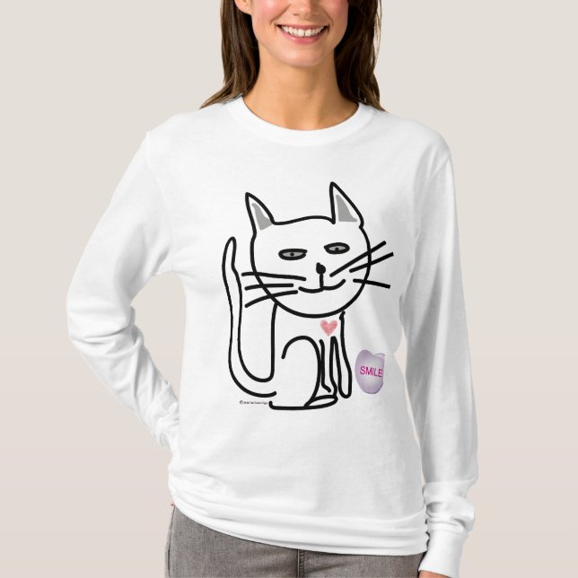 Camiseta Derechos reservados felices del gato de la tarjeta (Anverso)